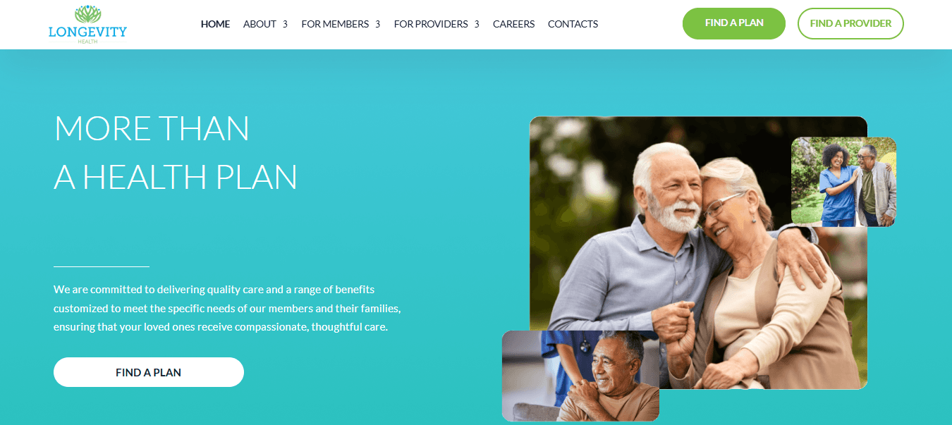 Website with SEO for Longevity Health Plans