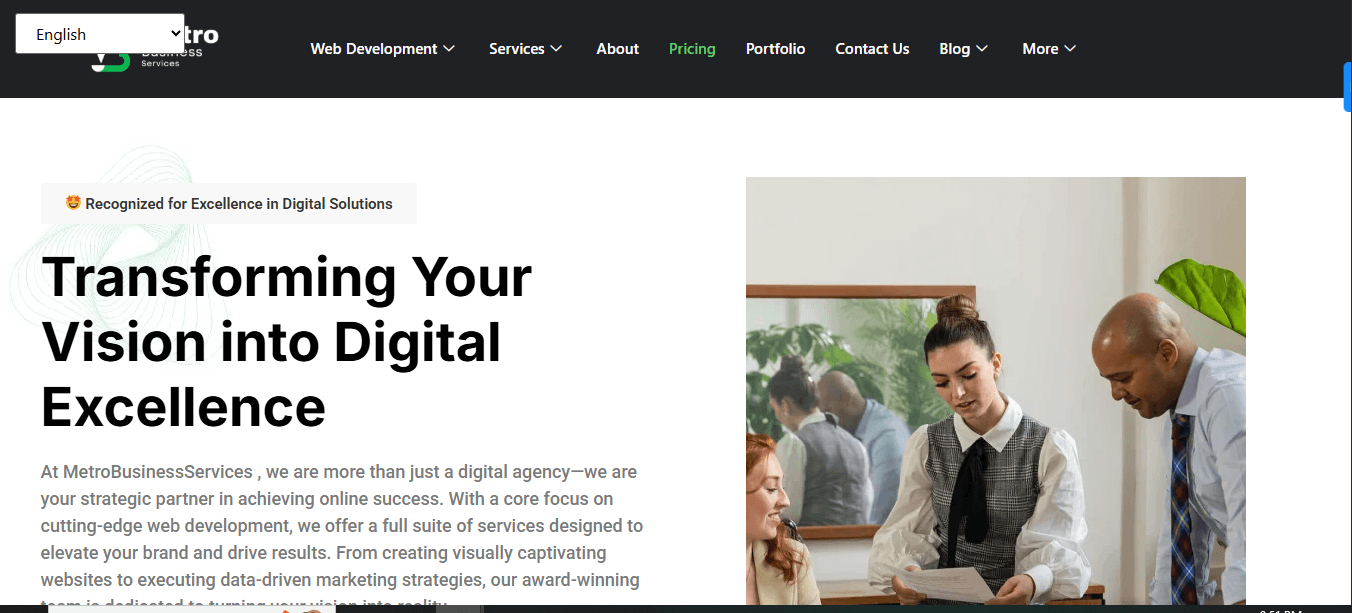 Website for Metro Business Services